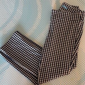 Navy and White Gingham Pants